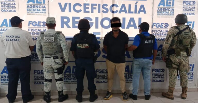 Detienen a imputado por feminicidio cometido en Santa María Colotepec