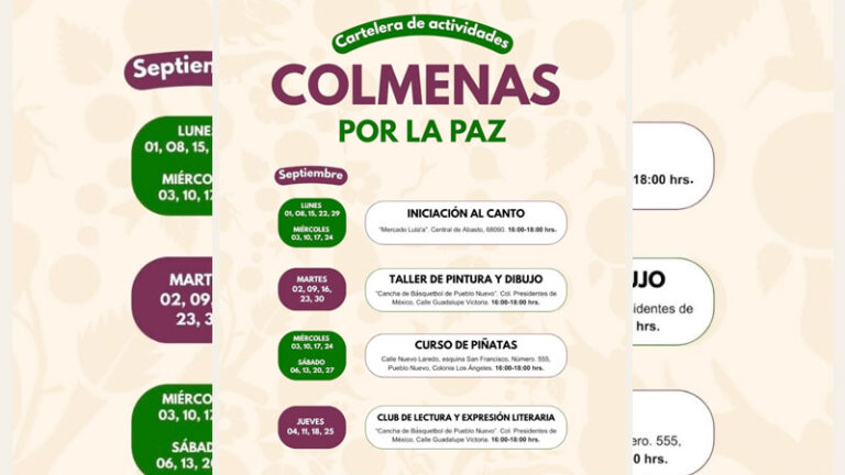 Oaxaca de Juárez impulsa actividades a través de Colmenas por la Paz