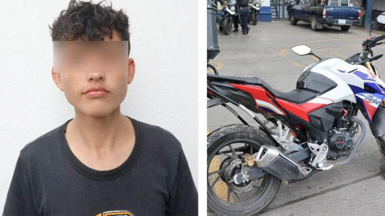 Policía Municipal detiene a una persona en posesión de una motocicleta con reporte el robo