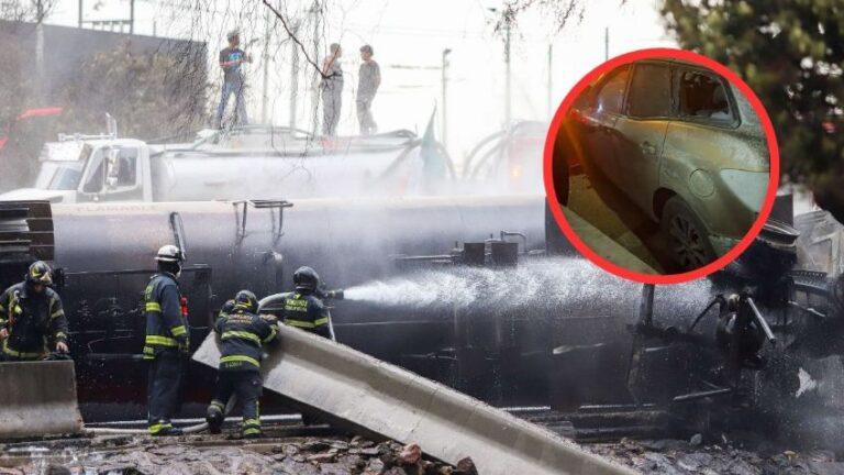 Su camioneta se quemó, pero Hugo se agachó, se tapó con su chamarra y salió ileso en explosión de pipa en Iztapalapa