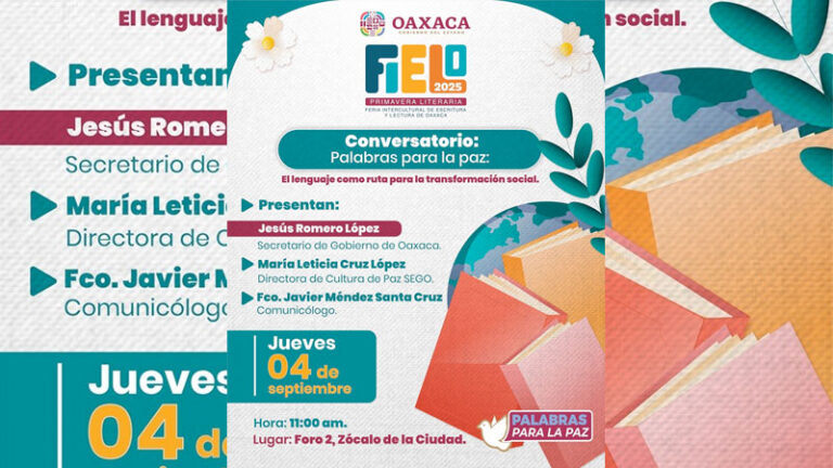 Compartirá Sego “Palabras para la Paz” en la FIELO 2025