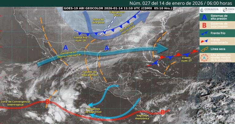 Continúa el ambiente frío, vientos moderados a fuertes y lluvias aisladas en Oaxaca