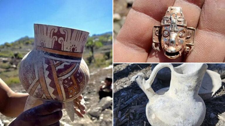 Descubren tumba prehispánica con oro en Oaxaca; INAH advierte contra el saqueo