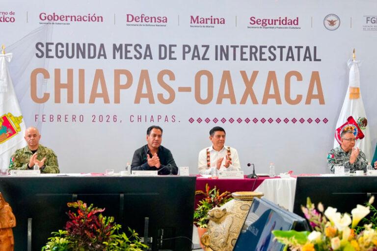 Trabajan gobiernos de Oaxaca y Chiapas por la seguridad y paz en el sur-sureste del país