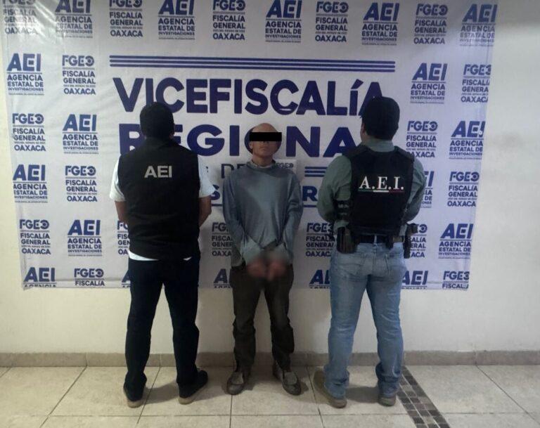 Fiscalía de Oaxaca captura a un sujeto por el delito de homicidio cometido en Miahuatlán de Porfirio Díaz