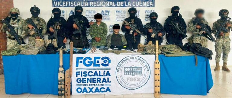 Fiscalías de Oaxaca y Veracruz, con SSP, SSPC, DEFENSA, Marina y GN, desarticulan casa de seguridad de célula delictiva que operaba en límites interestatales
