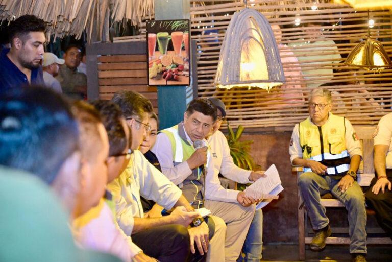 Anuncia Salomón Jara Plan de atención inmediata para sector turístico afectado por incendio en Punta Zicatela