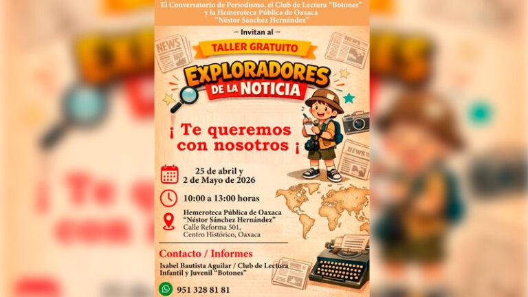 Niñas y niños se convierten en periodistas por un día en la Hemeroteca Pública de Oaxaca