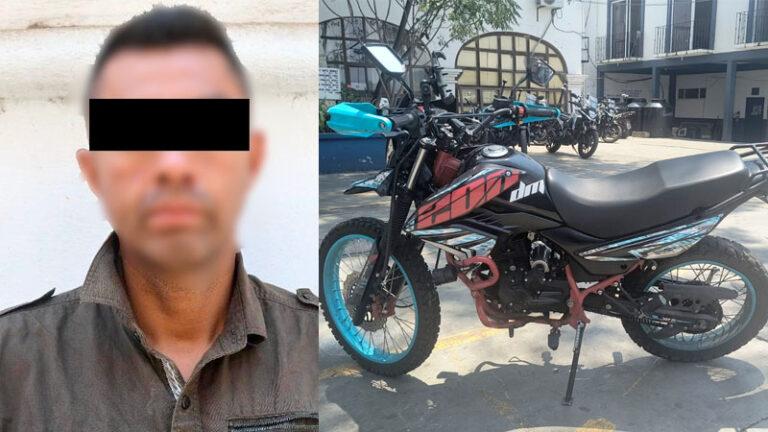 Policía Municipal detiene a persona por conducir motocicleta con numerales presuntamente alterados