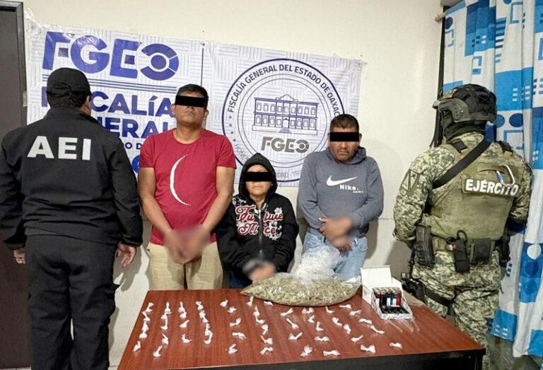 Vinculan a proceso a tres personas por narcomenudeo tras cateo en distrito de Tlacolula
