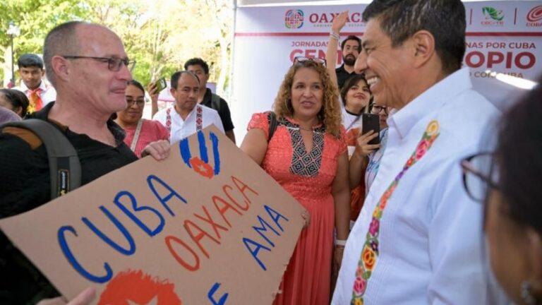 Salomón Jara inaugura las Jornadas Latinoamericanas por Cuba y el centro de acopio ‘Benito Juárez – José Martí’