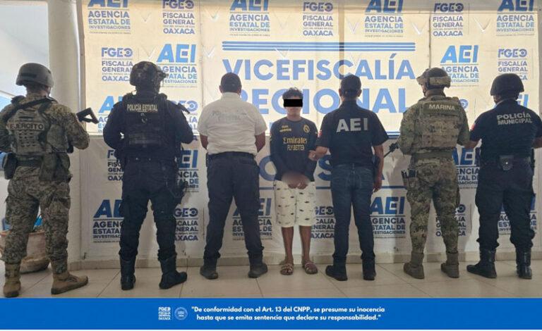 Aprehende Fiscalía de Oaxaca a presunto responsable de homicidio y calcinación de un hombre en la Costa
