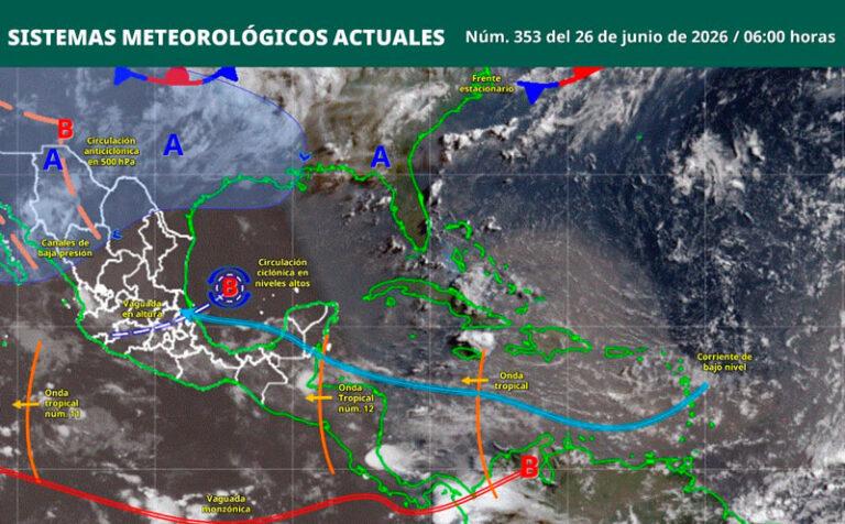 Persistirán lluvias con tormentas eléctricas y rachas de viento durante la tarde