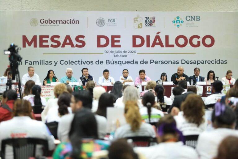 Rosa Icela Rodríguez, Ernestina Godoy y Javier May sostienen diálogo con colectivos de búsqueda