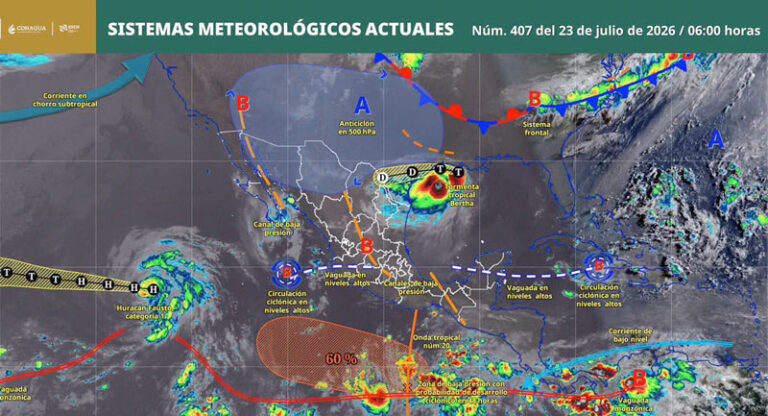 Pronostican lluvias fuertes, vientos y oleaje elevado este jueves en Oaxaca