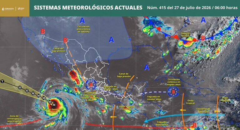 Prevén aumento de lluvias y tormentas en Oaxaca; Protección Civil llama a extremar precauciones