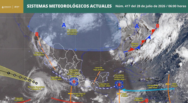 Onda tropical 21 provocará lluvias en Oaxaca; alertan por corrientes de resaca en la Costa e Istmo