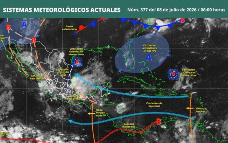 Ingreso de onda tropical número 16 favorecerá lluvias y tiempo inestable en Oaxaca