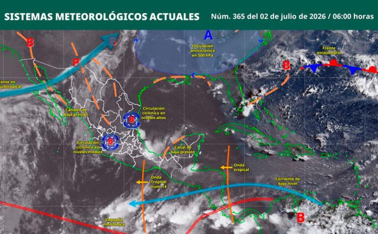 Continuarán las lluvias con tormentas y rachas de viento en gran parte del estado