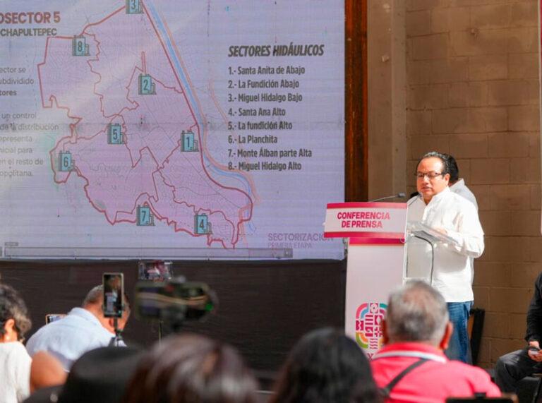Anuncia Salomón Jara conclusión de trabajos en Macro Sector San Juan Chapultepec para la dotación de agua potable