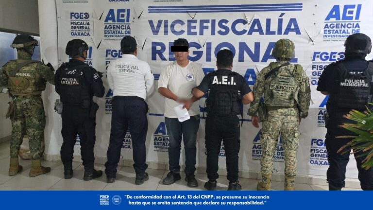 Fiscalía de Oaxaca aprehende en Puerto Escondido a hombre por tentativa de homicidio calificado en agravio de una mujer
