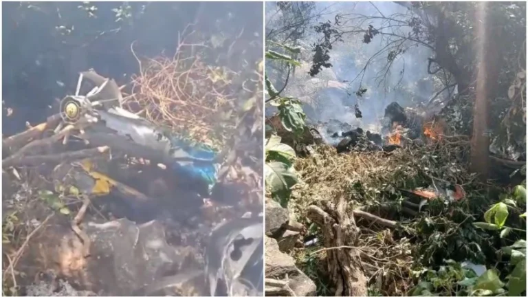 Helicóptero se estrella y cae en un safari; reportan seis personas muertas | IMÁGENES FUERTES