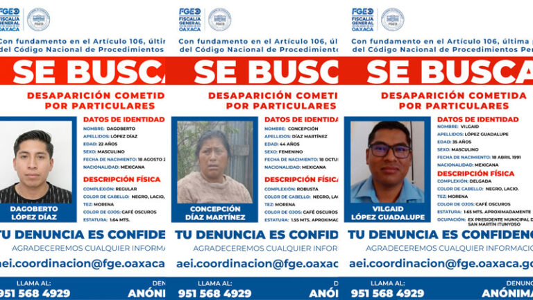Fiscalía de Oaxaca obtiene fichas rojas de Interpol y amplía búsqueda de implicados en desaparición de Roxana López Martínez