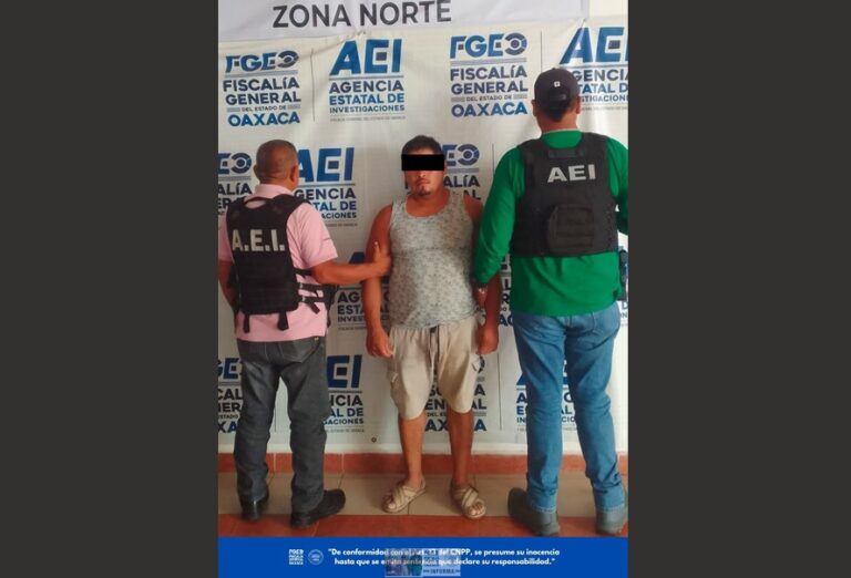 FGEO aprehende a probable responsable de violación equiparada en agravio de una menor de edad en Santa María Petapa