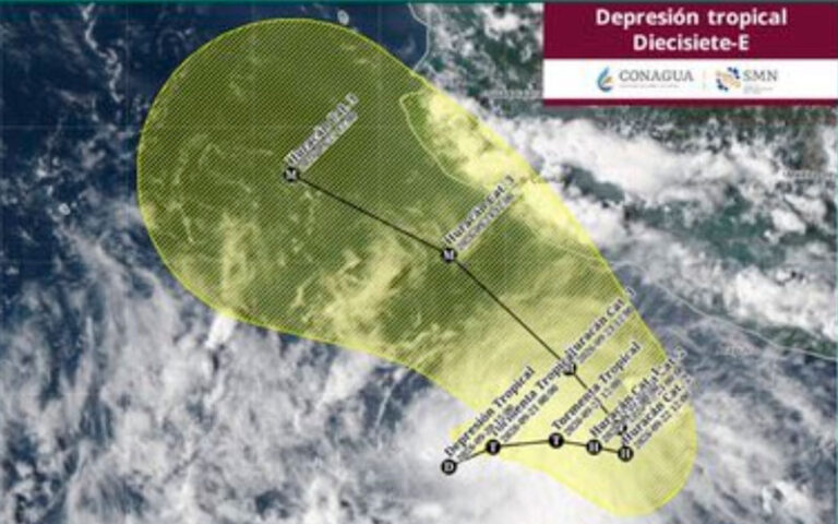 Depresión tropical Diecisiete-E: Polo podría convertirse en huracán categoría 3 frente a México