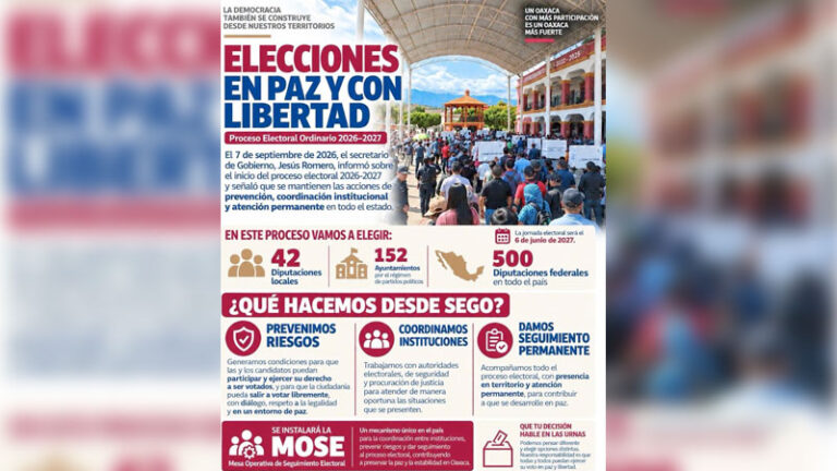 Fortalece Secretaría de Gobierno coordinación para garantizar un proceso electoral en paz y con libertad