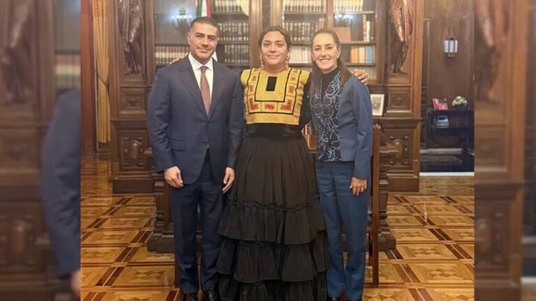 Recibe Sheinbaum a Elvis Guerra en Palacio Nacional tras denuncia de agresión armada en Oaxaca
