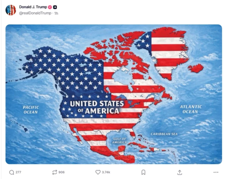 Trump publica mapas donde Nuevo México aparece como “Nueva América”