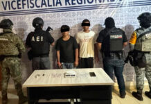 Como parte de acciones para pacificar el Istmo, FGEO desarticula punto de venta de drogas en Santo Domingo Tehuantepec; hay dos detenidos