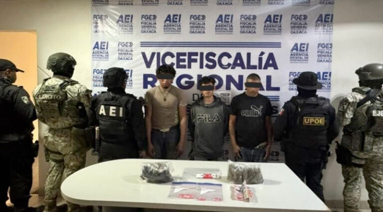 Vinculan a tres integrantes de la banda “Los Cheches”, dedicada a la venta de drogas y robos en Huixtepec y Zimatlán