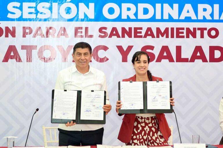Firma Salomón Jara convenio con ayuntamientos para interconectar plantas de aguas residuales y sanear ríos Atoyac y Salado