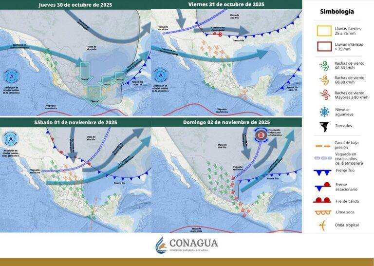 Este día entrará el frente frío número 12 a México, con fuertes rachas de viento en 4 estados