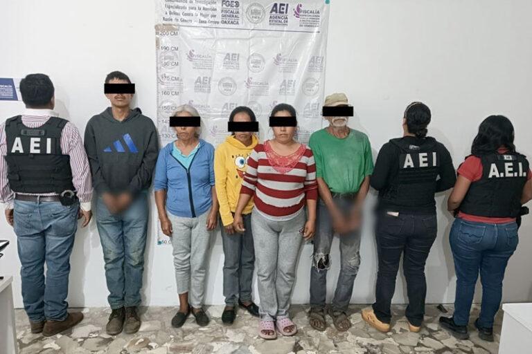 Fiscalía de Oaxaca detiene a cinco integrantes de una familia por ejercer violencia contra adolescente en Ocotlán