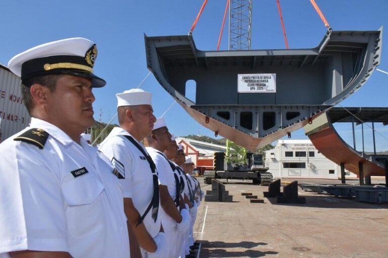 Atestigua Salomón Jara la puesta de quilla de la patrulla oceánica clase Yucatán OPV en Salina Cruz