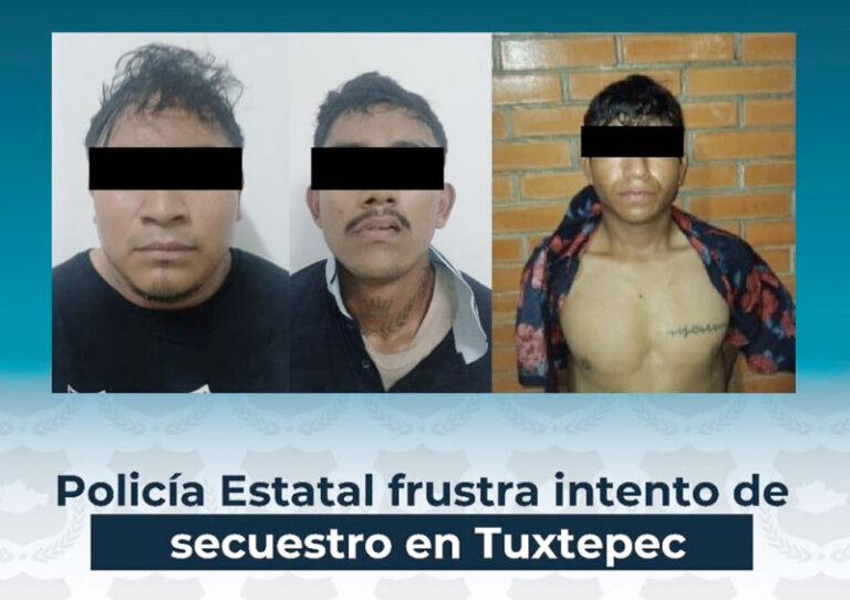 Frustra Policía Estatal intento de secuestro en carretera Tuxtepec-Loma Bonita; hay tres detenidos
