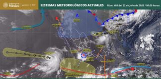 La probabilidad de lluvias será baja; sin embargo, podrían presentarse chubascos aislados, principalmente en algunas zonas de la Sierra Sur durante la tarde y noche