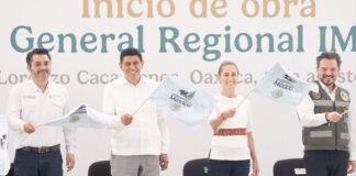 Sheinbaum y Salomón Jara ponen en marcha construcción del Hospital General del IMSS en Ciudad Salud “Ñuu Tata”