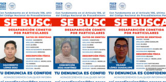 Fiscalía de Oaxaca obtiene fichas rojas de Interpol y amplía búsqueda de implicados en desaparición de Roxana López Martínez