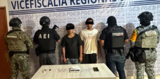 Como parte de acciones para pacificar el Istmo, FGEO desarticula punto de venta de drogas en Santo Domingo Tehuantepec; hay dos detenidos